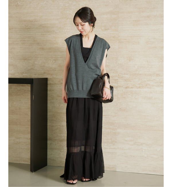 Plage「《WEB限定追加予約》Georgette ティアード スカート 2」|スカート|