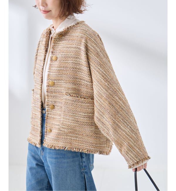 journal standard L'essage「GIOLICA TWEED ドルマンジャケット」|その他|ベージュ