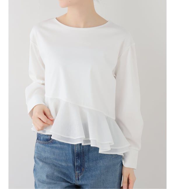  「【洗える】アシメペプラムカットソー」|Tシャツ・カットソー|