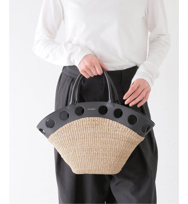  「VIOLAd'ORO/ ヴィオラドーロ サークルカットレザー*アバカBAG」|トートバッグ|