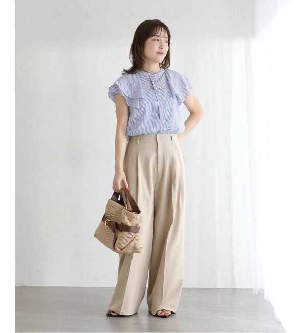  「【洗える】ラッフルスリーブシャツ」|シャツ・ブラウス|