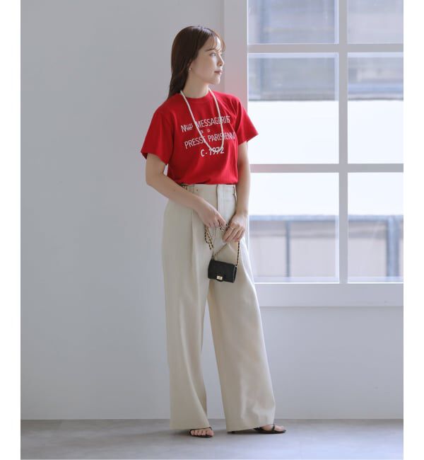  「【洗える】サイドバックルパンツ」|スラックス|