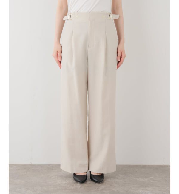  「【洗える】サイドバックルパンツ」|スラックス|