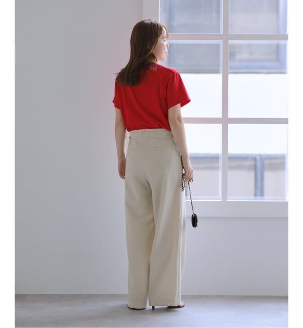  「【洗える】サイドバックルパンツ」|スラックス|