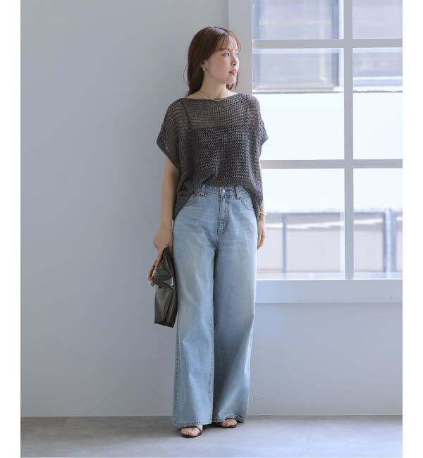  「《WEB限定》【洗える】透かし編みバックパールプルオーバー」|ニット・セーター|