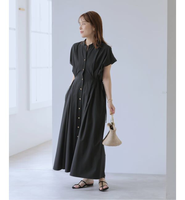  「【洗える】フレンチタックシャツワンピース」|ワンピース|