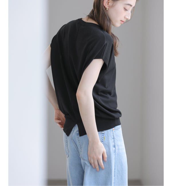  「《追加2》【洗える】接触冷感ウォッシャブルフレンチプルオーバー」|ニット・セーター|ブラック