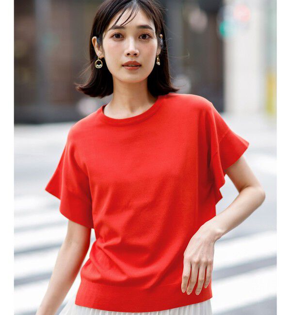 ANY SIS「【and GIRL掲載/アイスタッチ】フレンチスリーブ ニット」|ニット・セーター|
