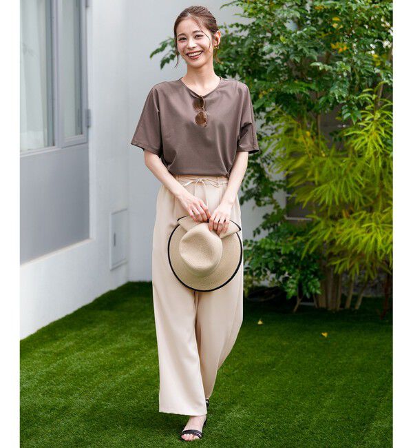 ANY SIS「ショート丈ドルマン５分袖 プルオーバー」|Tシャツ・カットソー|