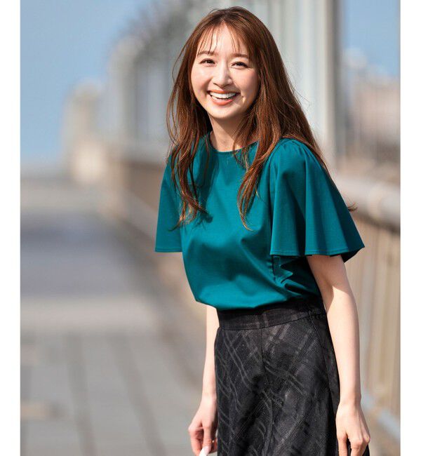 ANY SIS「【シルクタッチさら魅せTシャツ】袖フレア プルオーバー」|Tシャツ・カットソー|ﾀﾞｰｸｸﾞ