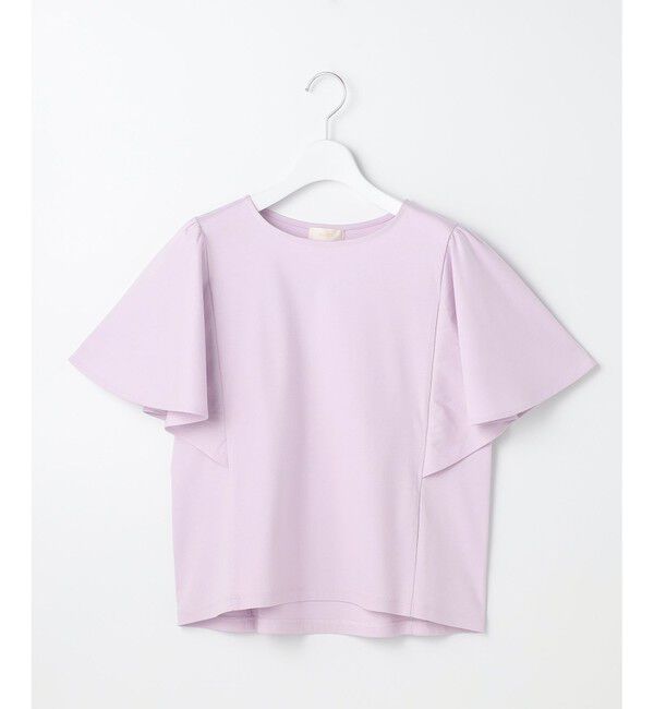 ANY SIS「【シルクタッチさら魅せTシャツ】袖フレア プルオーバー」|Tシャツ・カットソー|