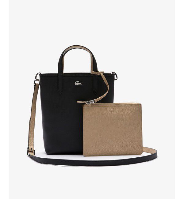 LACOSTE「ANNAリバーシブル縦型 2WAY トートバッグ / クラッチバッグ付き」|トートバッグ|