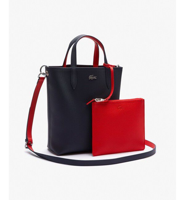 LACOSTE「ANNAリバーシブル縦型 2WAY トートバッグ / クラッチバッグ付き」|トートバッグ|