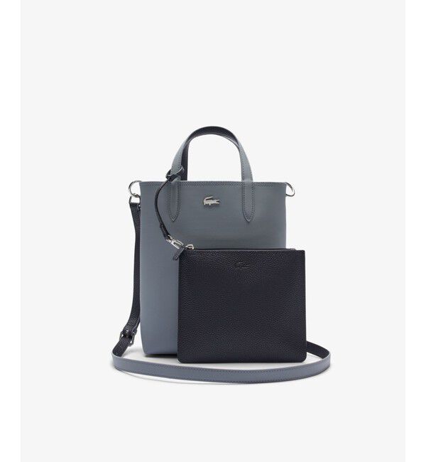 LACOSTE「ANNAリバーシブル縦型 2WAY トートバッグ / クラッチバッグ付き」|トートバッグ|ライトグレー