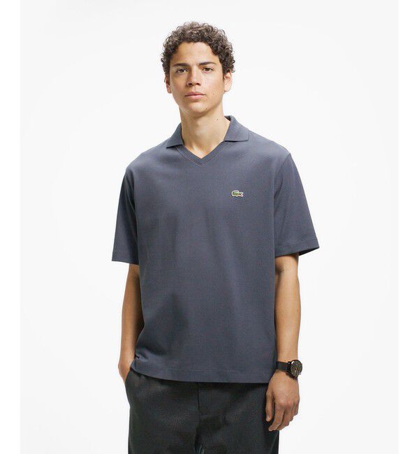 LACOSTE「L.12.12アレンジ スキッパーネックポロシャツ」|ポロシャツ|ダークアッシュ