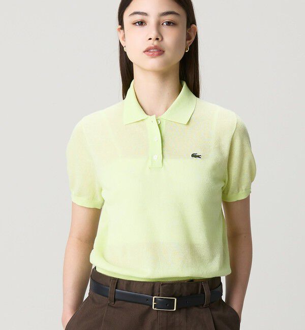 LACOSTE「シアーラメニットポロシャツ」|ポロシャツ|ライトグリーン