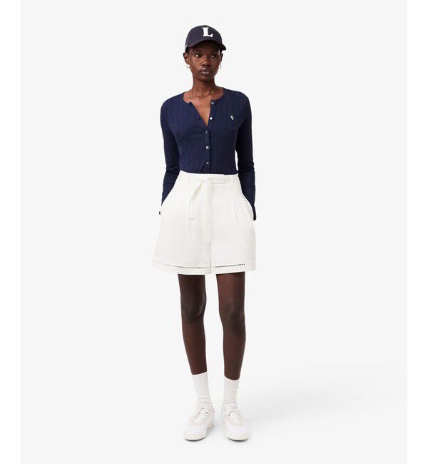 LACOSTE「リヨセル&times;リネンブレンドベルテッドバミューダショーツ タックショーツ」|その他|