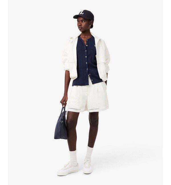 LACOSTE「リヨセル&times;リネンブレンドベルテッドバミューダショーツ タックショーツ」|その他|
