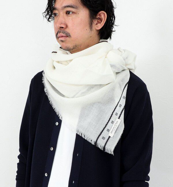 NOLLEY'S goodman「【Johnstons of Elgin/ジョンストンズ・オブ・エルガン】WB002860 Cyrus Scarf 70」|ストール|ホワイト系その他