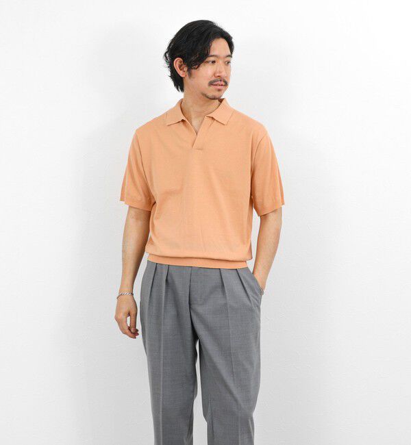 NOLLEY'S goodman「強撚シルクコットン 成型スキッパーニットポロ 26SS / ウォッシャブル」|ポロシャツ|