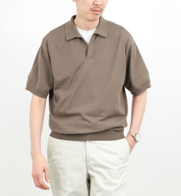 NOLLEY'S goodman「強撚シルクコットン 成型スキッパーニットポロ 26SS / ウォッシャブル」|ポロシャツ|