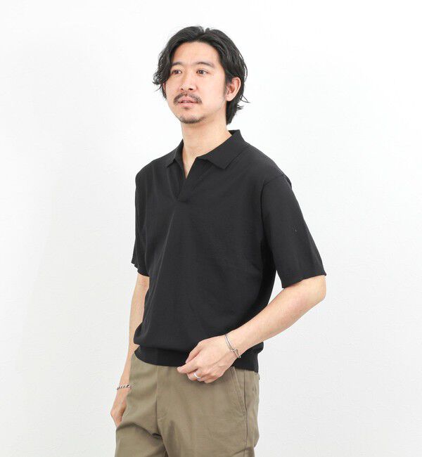 NOLLEY'S goodman「強撚シルクコットン 成型スキッパーニットポロ 26SS / ウォッシャブル」|ポロシャツ|