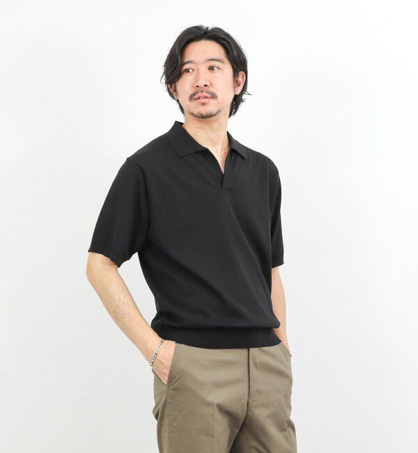 NOLLEY'S goodman「強撚シルクコットン 成型スキッパーニットポロ 26SS / ウォッシャブル」|ポロシャツ|