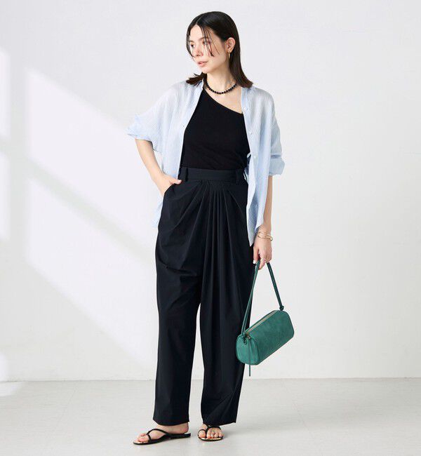 NOLLEY'S sophi「ウォッシャブルACARライトストライプ3WAYオーバーシャツ」|シャツ・ブラウス|