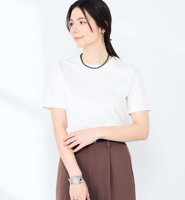 NOLLEY'S sophi「《撥水/汗染み軽減》ベイシック丈Tシャツ」|Tシャツ・カットソー|ホワイト