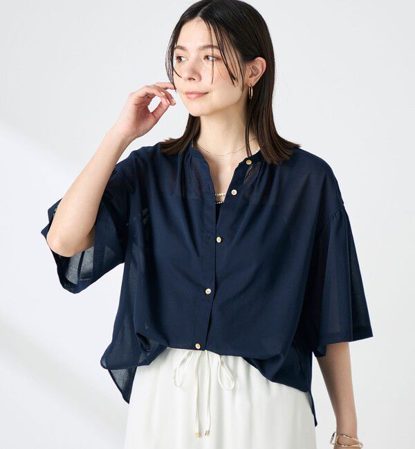 NOLLEY'S「【BECシリーズ】ウォッシャブル袖2ＷAYシアーボイルブラウス」|シャツ・ブラウス|