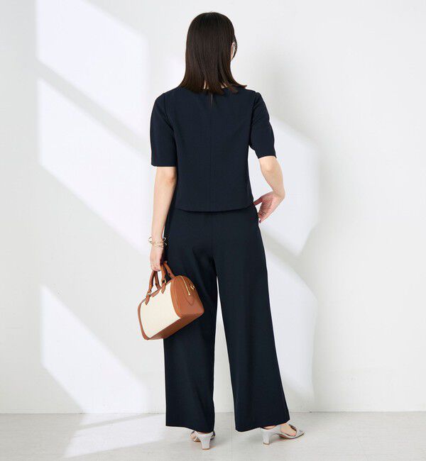NOLLEY'S「《セットアップ対応》ウォッシャブル麻調5分袖ブラウス」|シャツ・ブラウス|