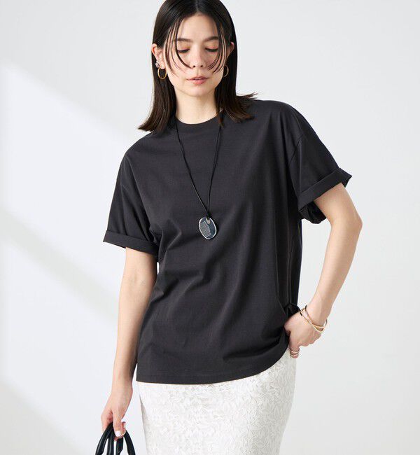 NOLLEY'S sophi「ウォッシャブル72/2超長綿オーバーサイズT」|Tシャツ・カットソー|チャコールグレー