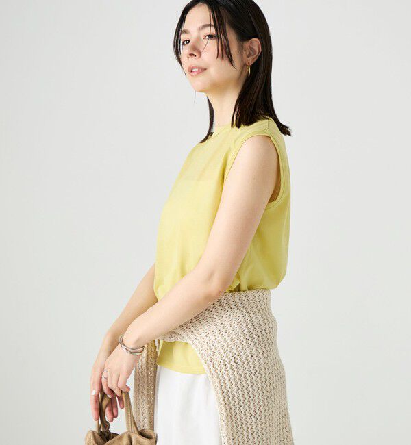 NOLLEY'S「ウォッシャブルシアードライコットンノースリーブプルオーバー」|Tシャツ・カットソー|
