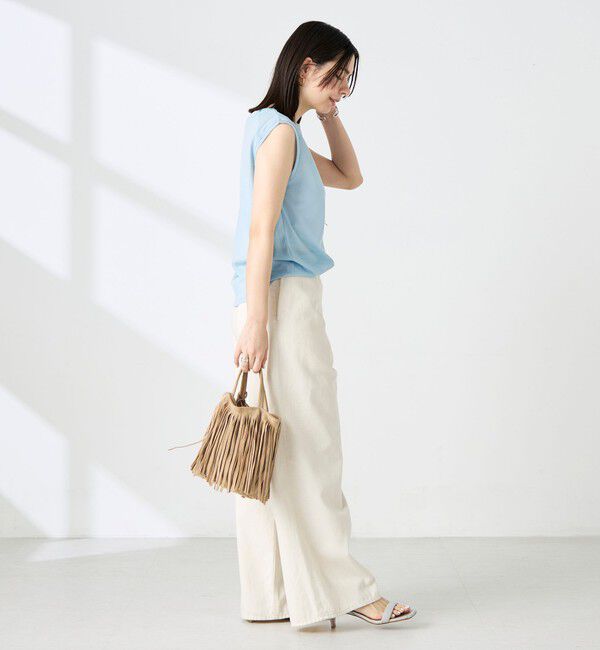 NOLLEY'S「ウォッシャブルシアードライコットンノースリーブプルオーバー」|Tシャツ・カットソー|