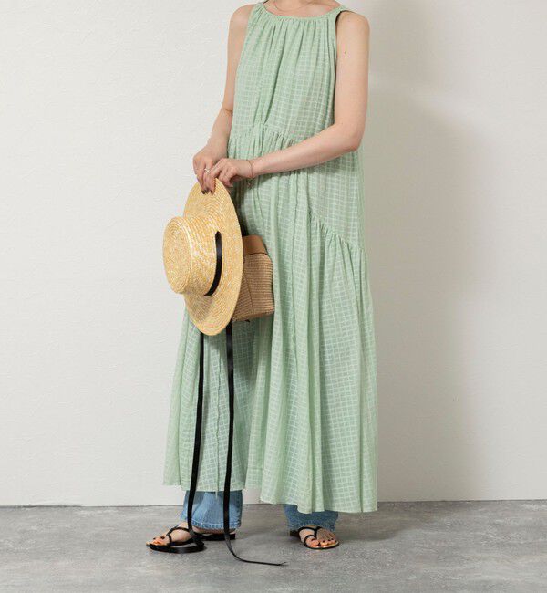 NOLLEY'S sophi「【WALANCE/ワランス】natural dye sheer cotton check gather dress」|ワンピース|
