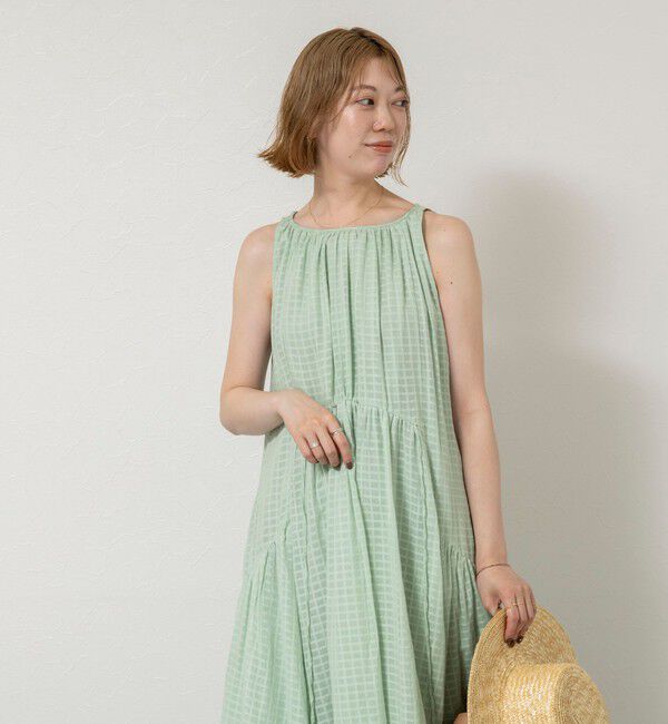 NOLLEY'S sophi「【WALANCE/ワランス】natural dye sheer cotton check gather dress」|ワンピース|
