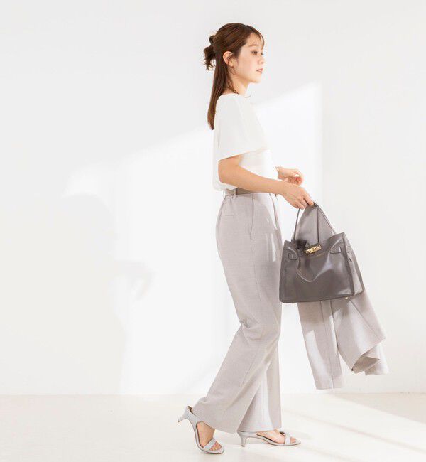 NOLLEY'S「《接触冷感》ウォッシャブルシアー切替ツイルブラウス」|シャツ・ブラウス|