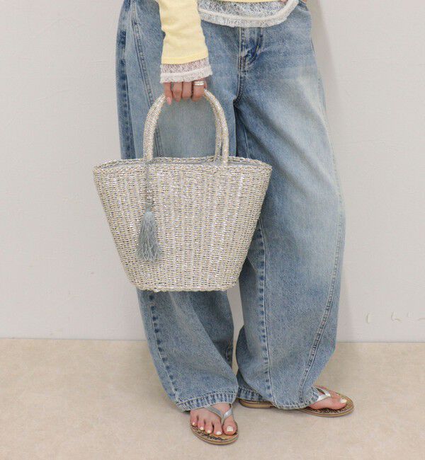 fredy emue「メタリックフィルムカゴバッグ」|かごバッグ|シルバー