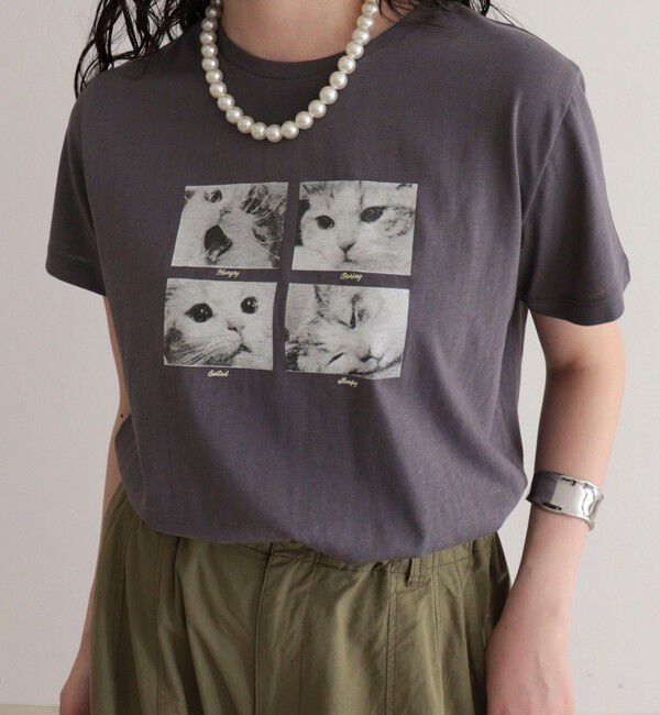 fredy emue「刺しゅう入りCAT PHOTO Tシャツ」|Tシャツ・カットソー|