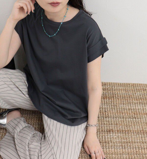 fredy emue「シルケットフレンチタックTシャツ」|Tシャツ・カットソー|チャコールグレー