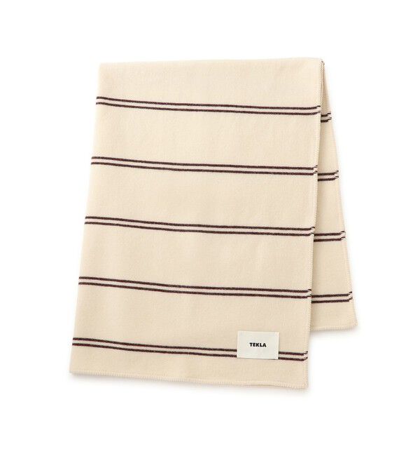 SALON adam et rope'「【J'aDoRe・店舗限定】【TEKLA（テクラ）】LAMBSWOOL BLANKETS (Stripes)」|ブランケット|ホワイト系(11)