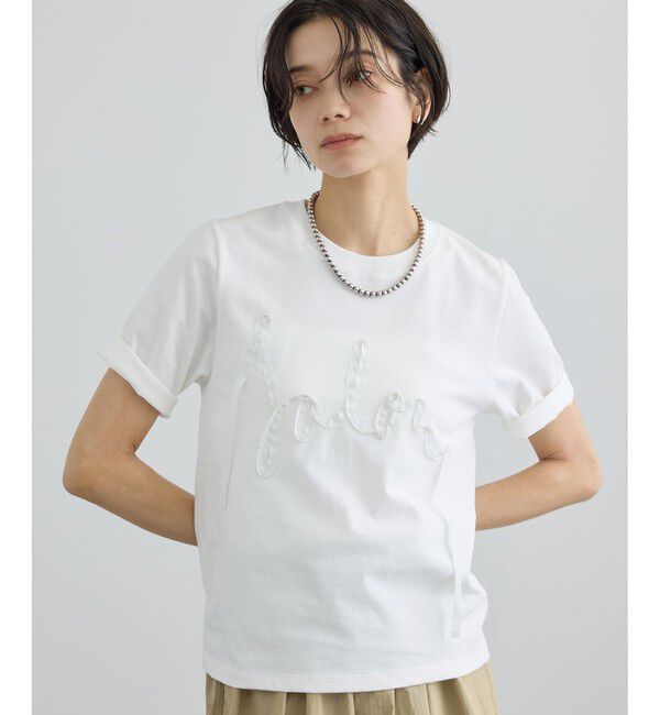 SALON adam et rope'「テープ刺繍コンパクトTシャツ」|Tシャツ・カットソー|