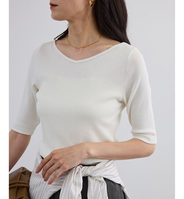 SALON adam et rope'「ハイウェットテレコ2WAYネックT」|Tシャツ・カットソー|