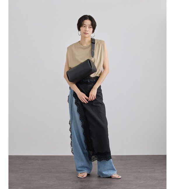 SALON adam et rope'「【WEB限定】スプリットレザーワイドベルトショルダーバッグ」|ショルダー・メッセンジャー|