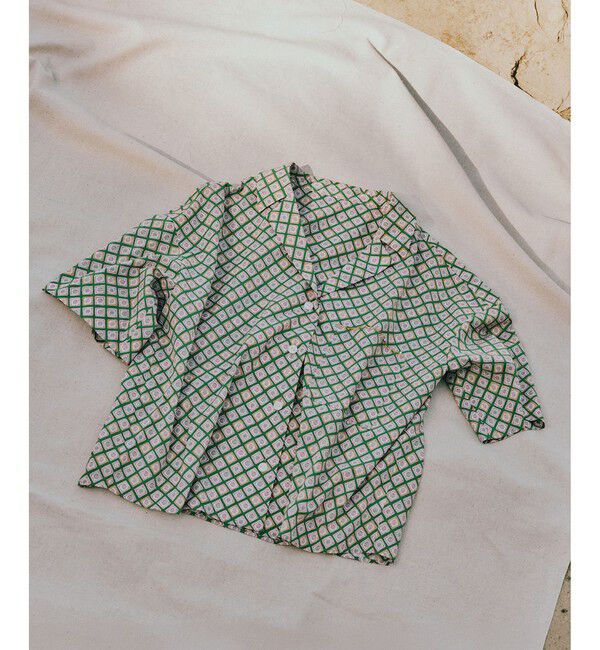 SALON adam et rope'「リバティオープンカラーシャツ」|シャツ・ブラウス|グリーンサブ(35)