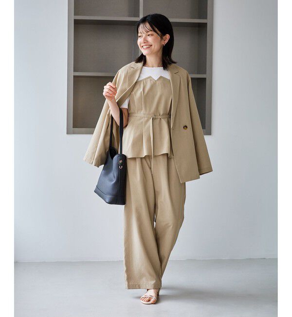 Rope&rsquo;Picnic「【ちゃんと+かわいい保証】エアリーリネンライク ドッキングカットトップス/UVケア」|Tシャツ・カットソー|