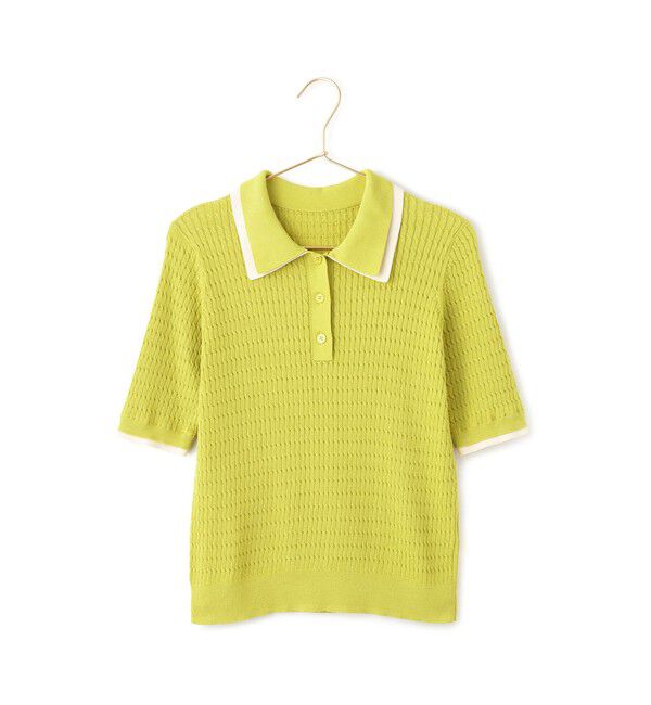 Rope&rsquo;Picnic「【ちゃんと+かわいい保証】シャーベットニットミニケーブルポロカラーニット/UVケア」|ニット・セーター|