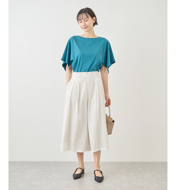 Rope&rsquo;Picnic「ホワイトレーヨンナイロンガウチョパンツ」|スラックス|
