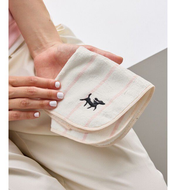 ROPE PICNIC PASSAGE「ワンポイント刺繍ストライプタオルハンカチ/ボックス入り」|ハンカチ|