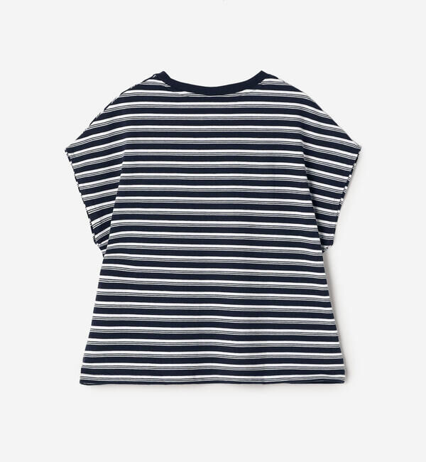 DANTON「DANTON | ボーダー コットン天竺 ドルマンショートスリーブTシャツ WOMEN」|Tシャツ・カットソー|